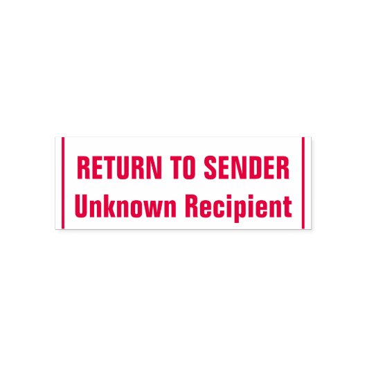 "送信者に戻る"、"不明な受信者"、行 セルフインキングスタンプ (デザイン)