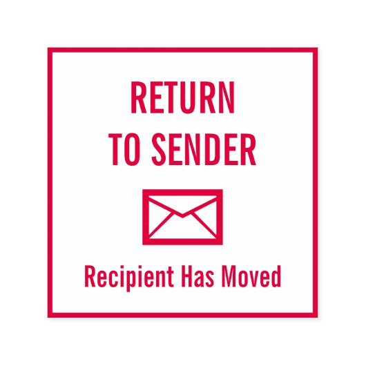 "送信者に戻る"、"受信者が移動した" セルフインキングスタンプ (デザイン)