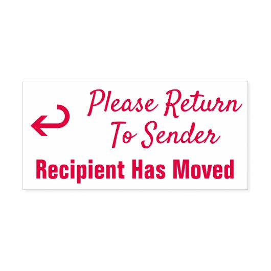 "送信者に戻る"、"受信者が移動した" セルフインキングスタンプ (デザイン)