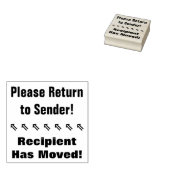 "送信者に戻る!"、"受信者が移動した" ラバースタンプ (押印)
