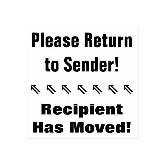 "送信者に戻る！"、"受信者が移動した" ラバースタンプ (インプリント)