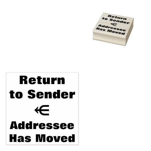"送信者に戻る" "受信者が移動した" ラバースタンプ (押印)