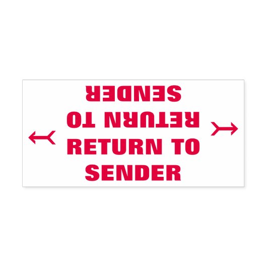 "送信者に戻る" +矢印ゴム印 セルフインキングスタンプ (デザイン)