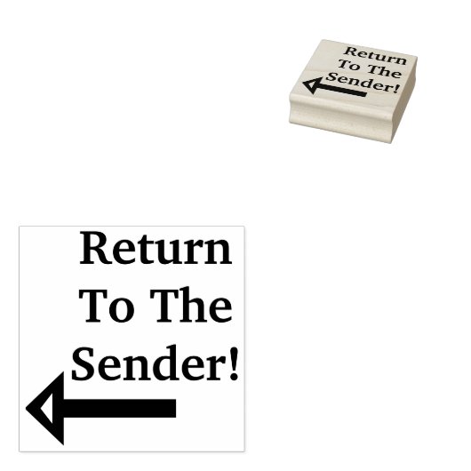 "送信者に戻る!" +矢印ゴム印 ラバースタンプ (押印)