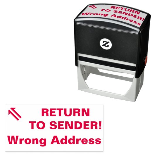 "送信者に戻る!"、"間違ったアドレス"ゴム印 セルフインキングスタンプ (インサイチュ)