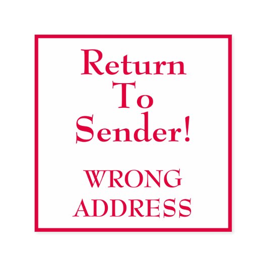"送信者に戻る!" "間違ったアドレス"ゴム印 セルフインキングスタンプ (デザイン)