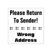 "送信者に戻る！"、"間違ったアドレス" ラバースタンプ (インプリント)