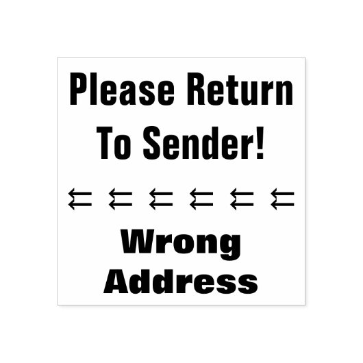 "送信者に戻る!"、"間違ったアドレス" ラバースタンプ (インプリント)