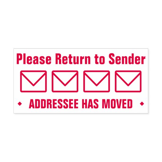 "送信者に戻る" "ADDRESSEE HAS MOVED" Se セルフインキングスタンプ (デザイン)