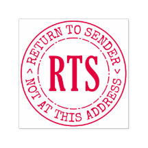 送信者に戻るRTSラバースタンプ大型ラウンドシール