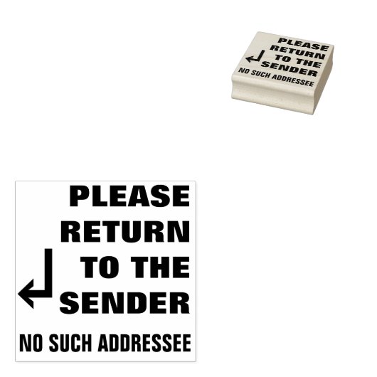 「送信者に返して下さい」「そのようなアドレス帳は無い」 ラバースタンプ (押印)