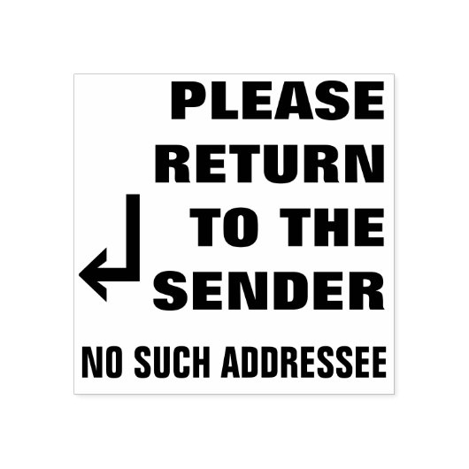 「送信者に返して下さい」「そのようなアドレス帳は無い」 ラバースタンプ (インプリント)