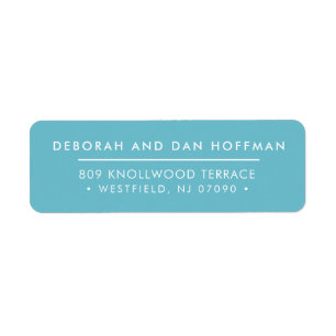 送信者アドレスかわいいモダンミニマルターコイズ青 ラベル