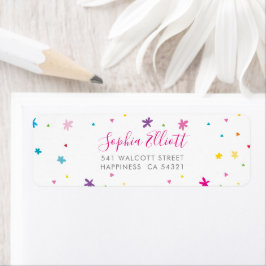 送信者アドレスかわいらしの明るい色お洒落 ラベル