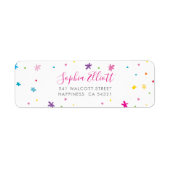 送信者アドレスかわいらしの明るい色お洒落 ラベル (正面)