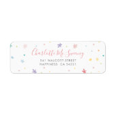 送信者アドレスかわいらしパステルの色お洒落 ラベル (正面)