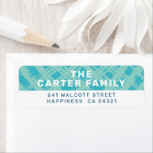 送信者アドレスモダンクロスハッチパターンミントBLU ラベル (インサイチュ)