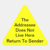 送信者三角形ステッカーに明るい黄色のリターン 三角形シール (正面)