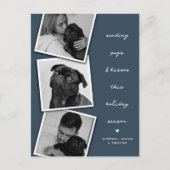 送信Pugs & キスドッグフォトコラージクリスマス シーズンポストカード (正面)