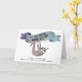 送別おもしろいボス同僚カード – SLOTH ぶら下がった. カード (黄色い花)