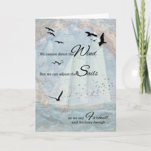 送別セーリング航海のテーマいかりアウエル カード (正面)