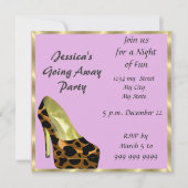 送別パーティの招待状さよならピンク 招待状 (正面)