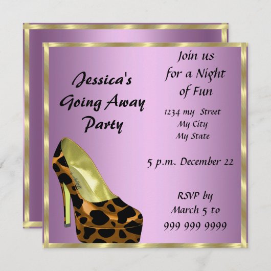 送別パーティの招待状カードサヨナイ 招待状 (正面/裏面)