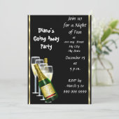 送別パーティの招待状カードサヨナーブラック 招待状 (スタンド正面)
