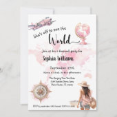 送別パーティー世界旅行遠くに行く 招待状 (正面)