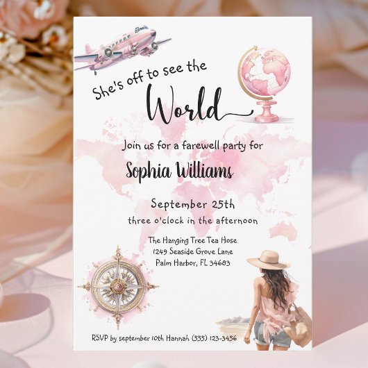 送別パーティー世界旅行遠くに行く 招待状
