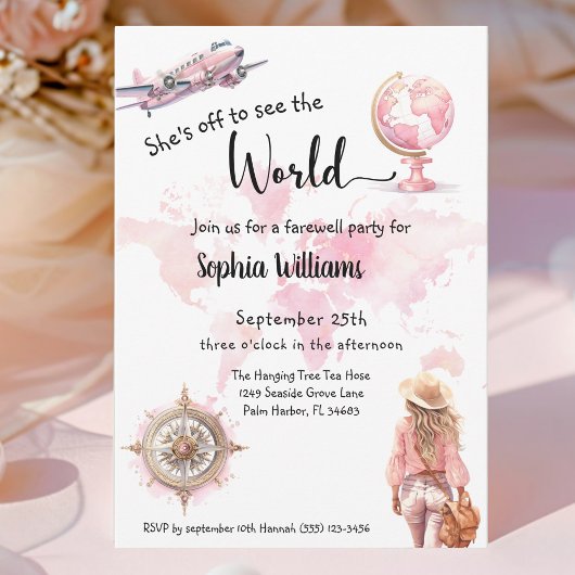 送別パーティー世界旅行遠くに行く 招待状