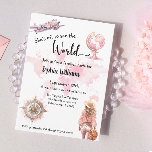 送別パーティー世界旅行遠くに行く 招待状