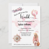 送別パーティー世界旅行遠くに行く 招待状 (正面)