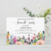 送別パーティー送信オフ行遠くにくフローラ写真 招待状 (スタンド正面)