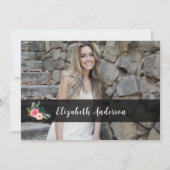 送別パーティー送信オフ行遠くにくフローラ写真 招待状 (裏面)