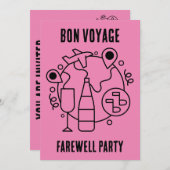 送別ボンボヤージュパーティー 招待状 (正面/裏面)