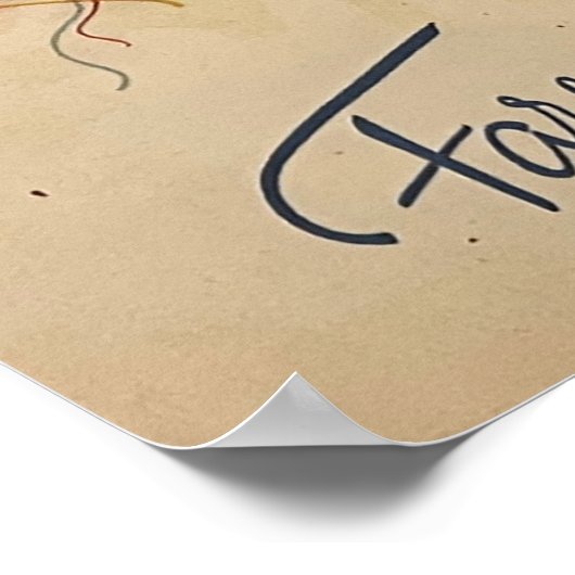 送別会ディナーヴィンテージカバーデザイン ポスター (角)