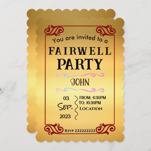 送別会 招待状 (正面/裏面)