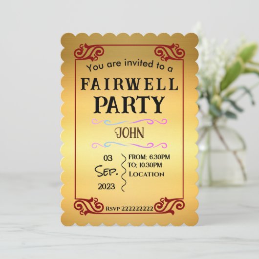 送別会 招待状 (スタンド正面)