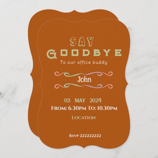 送別会 招待状 (正面/裏面)