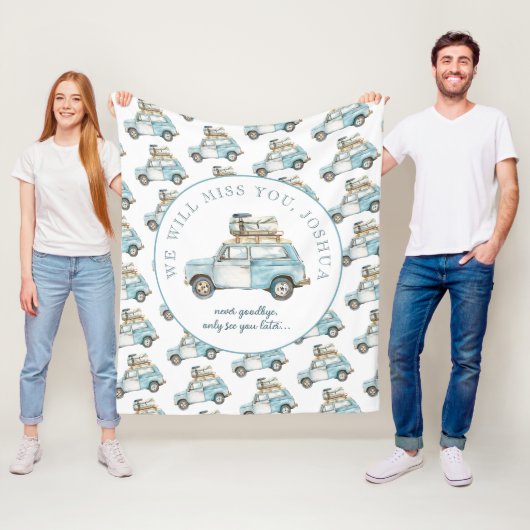 送別卒業かわいい車への遠くにパーティー フリースブランケット (インサイチュ)
