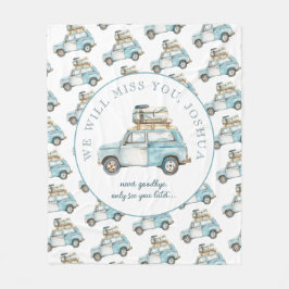 送別卒業かわいい車への遠くにパーティー フリースブランケット