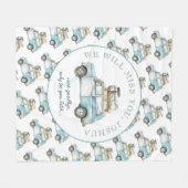 送別卒業かわいい車への遠くにパーティー フリースブランケット (正面(横))