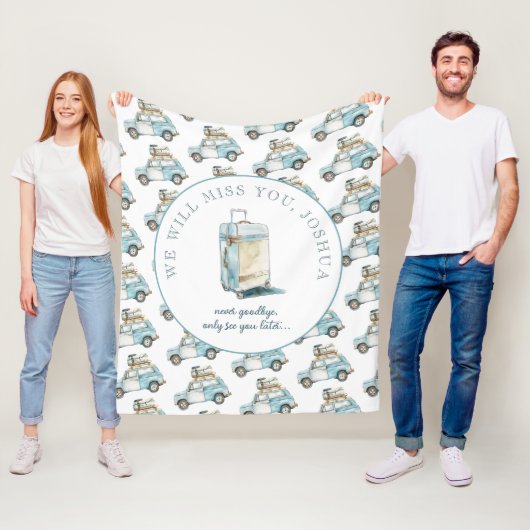 送別卒業かわいい車への遠くにパーティー フリースブランケット (インサイチュ)