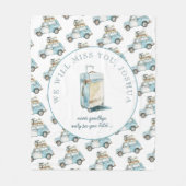 送別卒業かわいい車への遠くにパーティー フリースブランケット (正面)