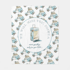 送別卒業かわいい車への遠くにパーティー フリースブランケット