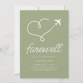 送別引っ越し退職パーティー招待状と飛行機 招待状 (正面)