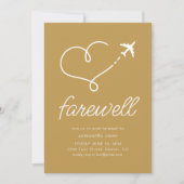 送別引っ越し退職パーティー招待状と飛行機 招待状 (正面)