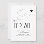 送別引っ越し退職パーティー招待状と飛行機 招待状 (正面)