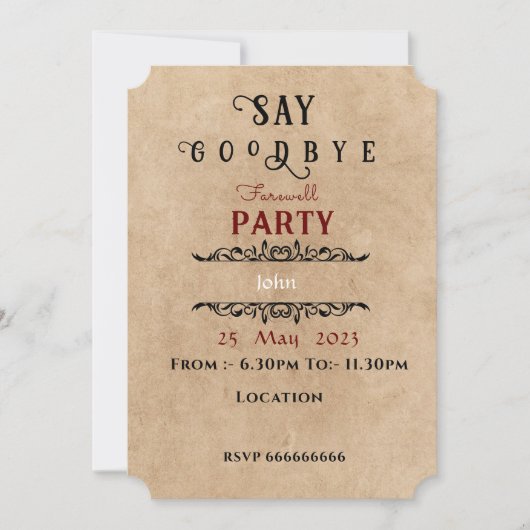 送別招待状 招待状 (正面)